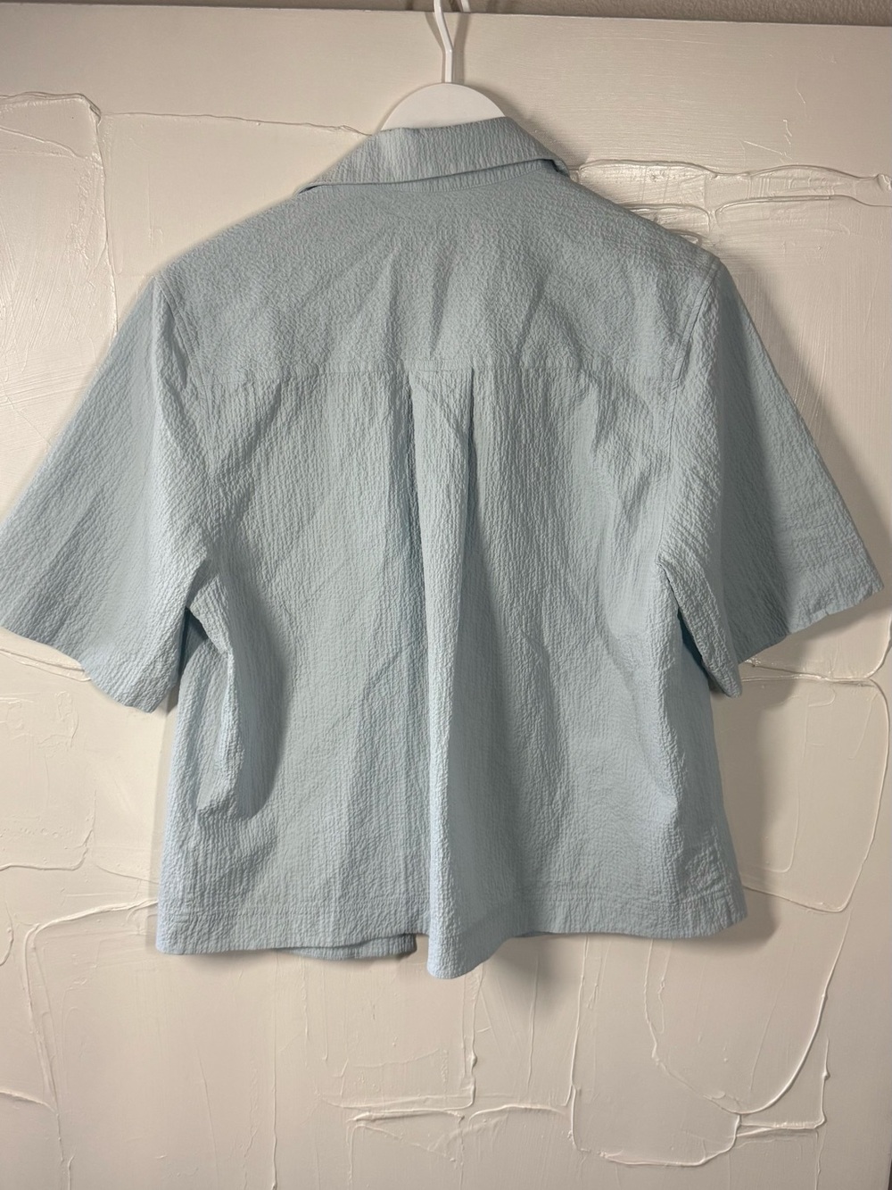 COS Light Blue Seersucker Short Set - Button Shirt & Shorts - Picture 4 of 7